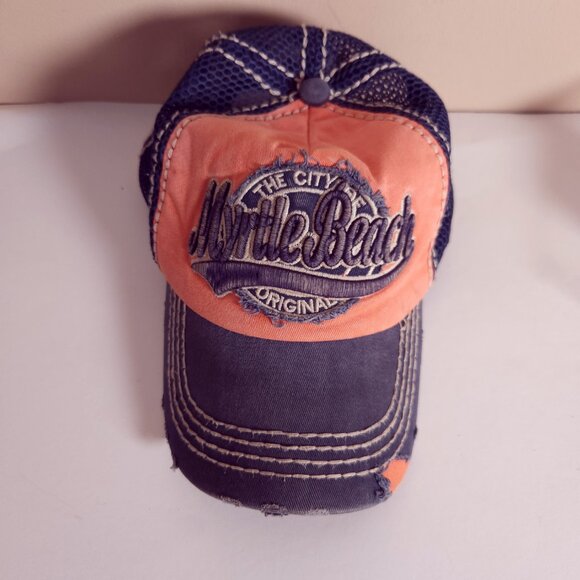 Robin Ruth Myrtle Beach Cap Distressed Mesh Snapback Adjustable Hat Embroidered - Picture 12 of 13